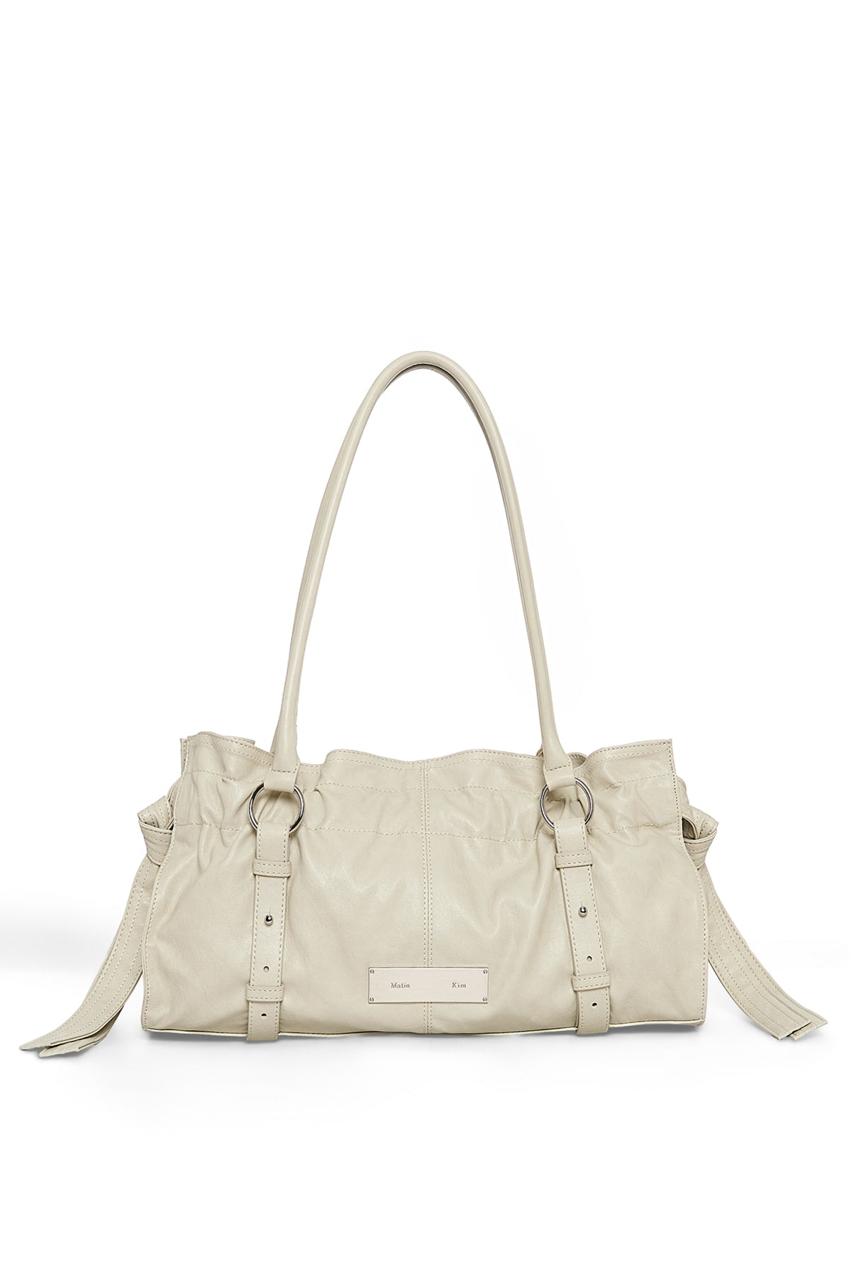 Matin Kim - [Pre-Order – Ships June 22] Shirring Tie Buckle Shoulder Bag (Beige) product image 1 | TRAB K-Fashion Australia
