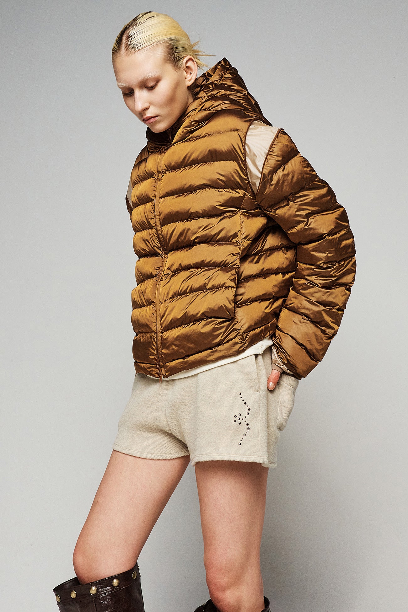 Deinet - Point Wellon Hooded Jacket (Dark Brown) product image 6 | TRAB K-Fashion Australia