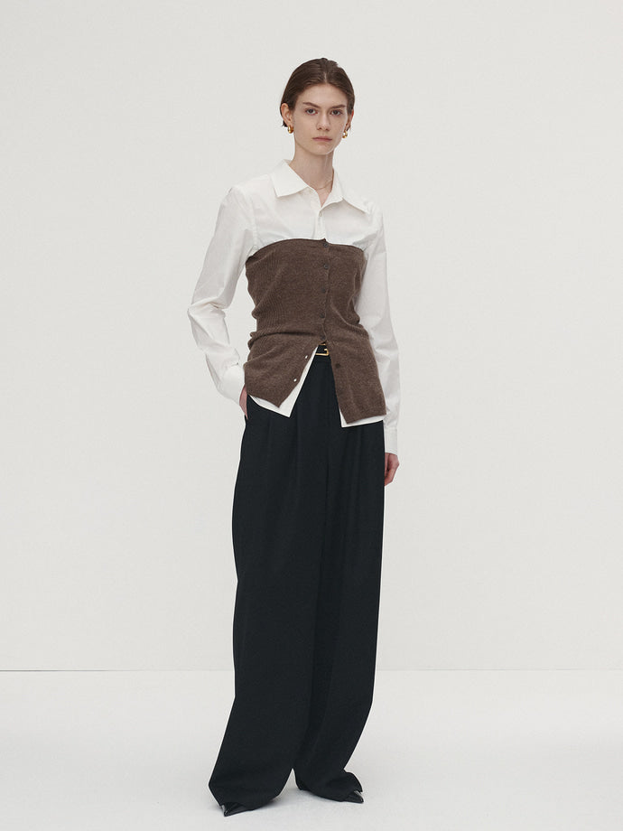 Tonywack - Wool Twill Pleated Wide Trousers (Black) product image 5 | TRAB K-Fashion Australia