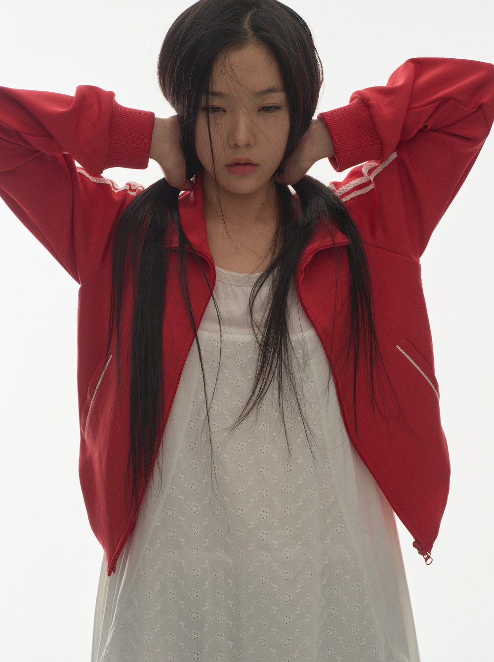 Coyseio - Lace Track Jacket (Red) product image 7 | TRAB K-Fashion Australia