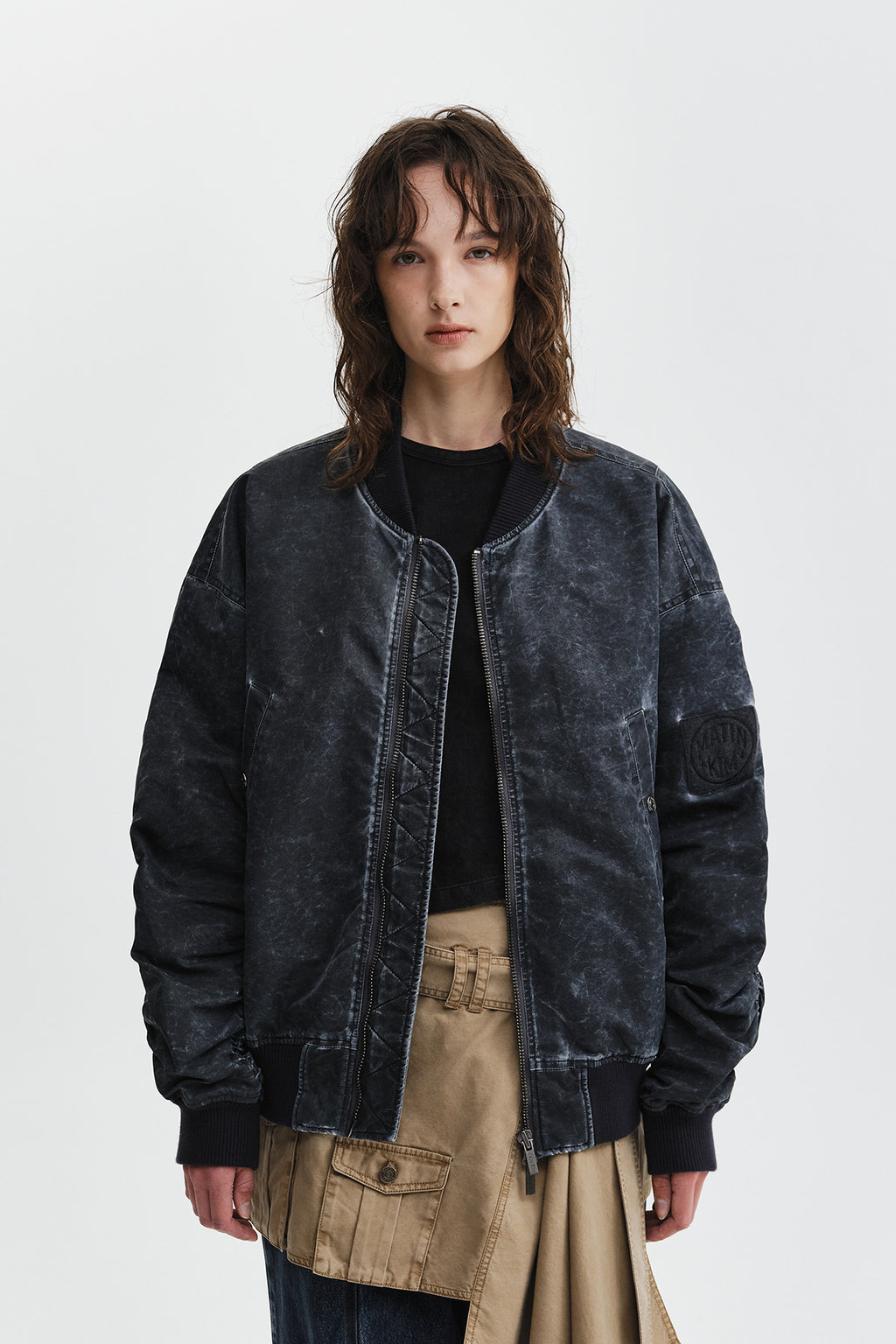 Matin Kim - Pigment Coated Back Logo Jumper (Charcoal) product image 9 | TRAB K-Fashion Australia