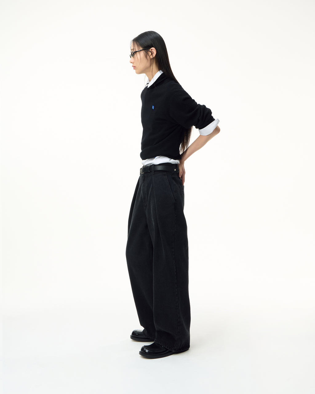 Ader Error - Sig; BL Tag turtleneck knit 01 (Noir) product image 2 | TRAB K-Fashion Australia