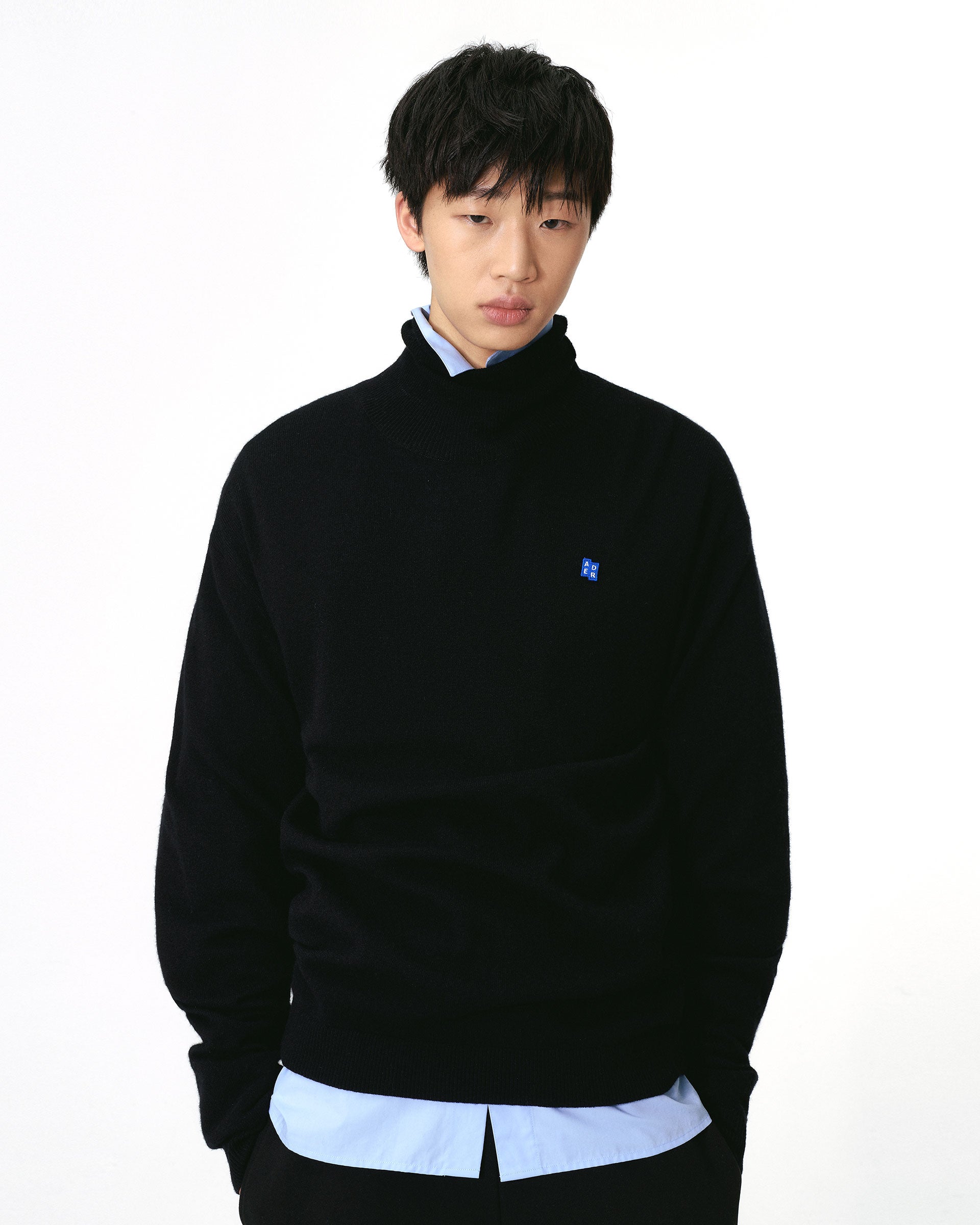 Ader Error - Sig; BL Tag turtleneck knit 01 (Noir) product image 2 | TRAB K-Fashion Australia