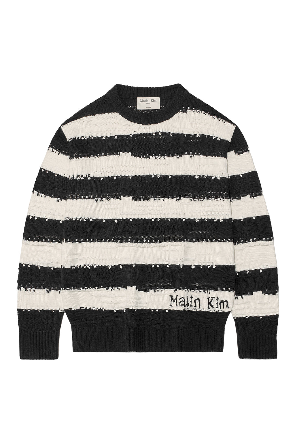 Matin Kim - Stripe Vintage Loose Pullover (Black) product image 1 | TRAB K-Fashion Australia