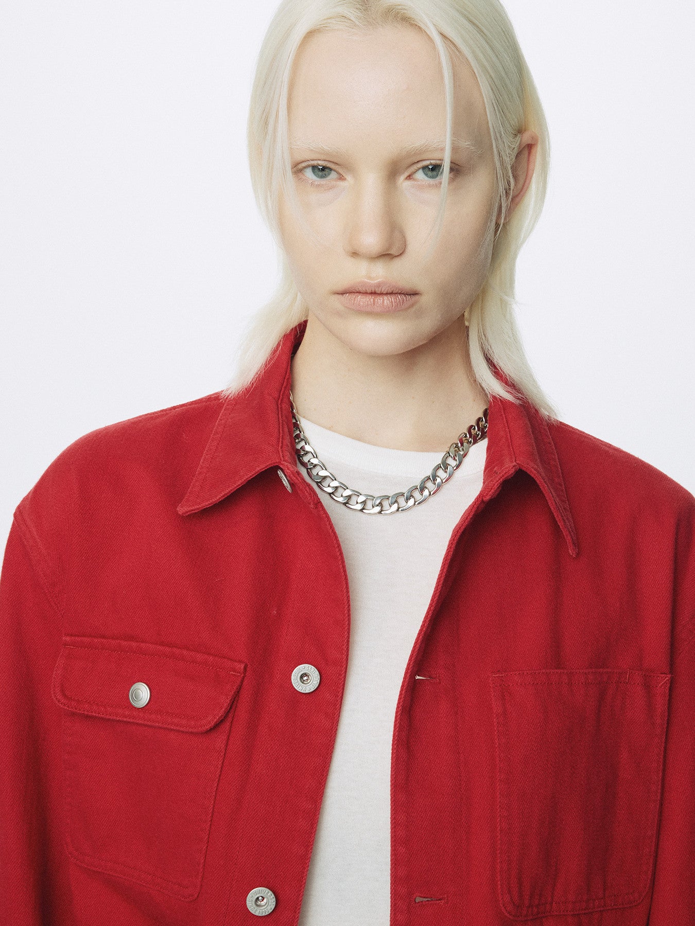 Tonywack - Slub Cotton Cropped Work Jacket (Red) product image 5 | TRAB K-Fashion Australia