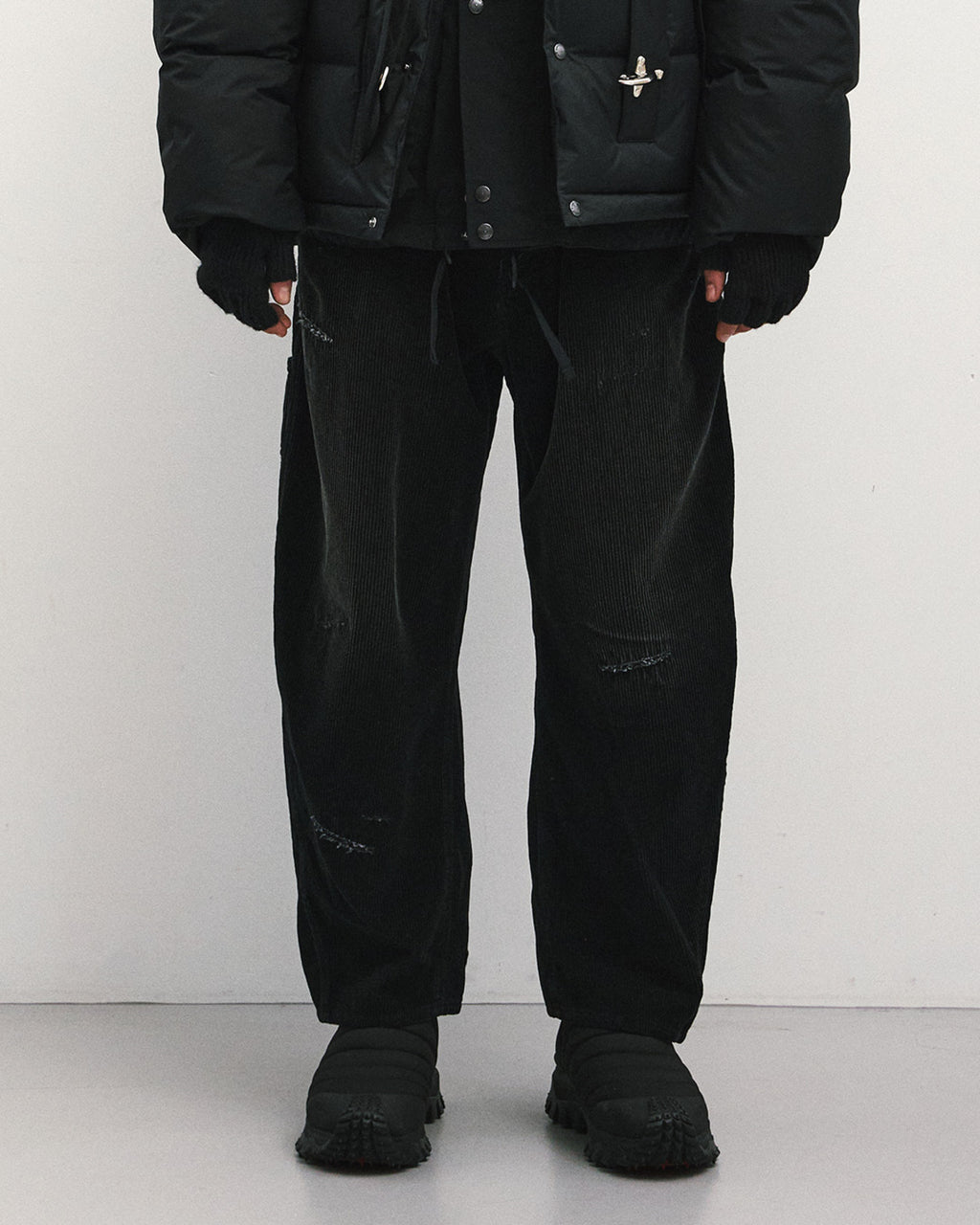 Eastlogue - Damaged Carpenter Pants (Black Corduroy) product image 2 | TRAB K-Fashion Australia