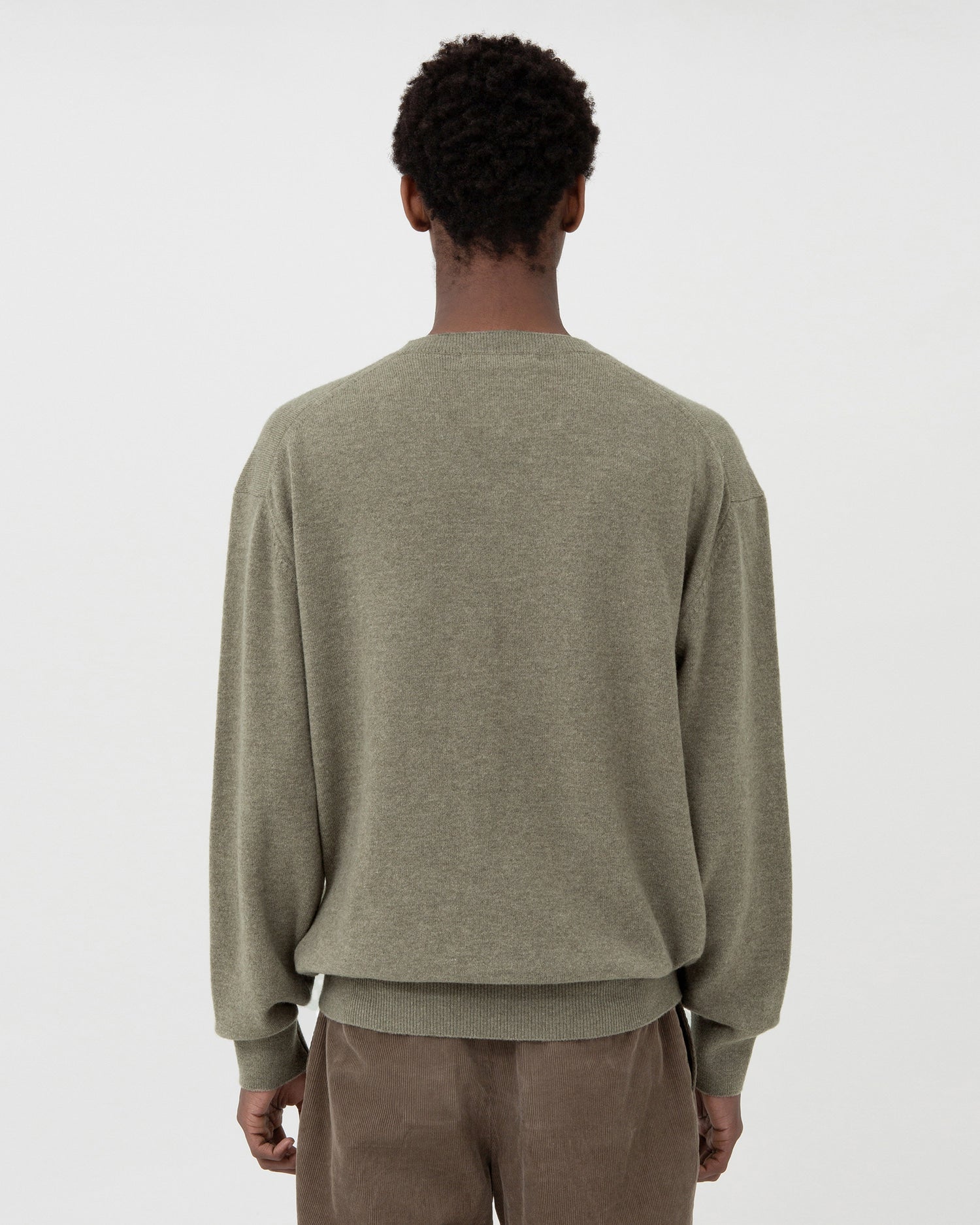 Brownyard - Extra Super Fine V Neck Knit (Olive Grey) product image 2 | TRAB K-Fashion Australia