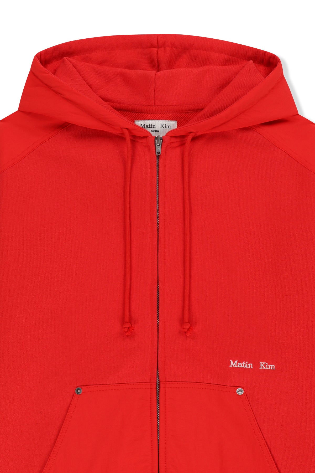 Matin Kim - Color Block Hoody Zip Up (Red) product image 3 | TRAB K-Fashion Australia