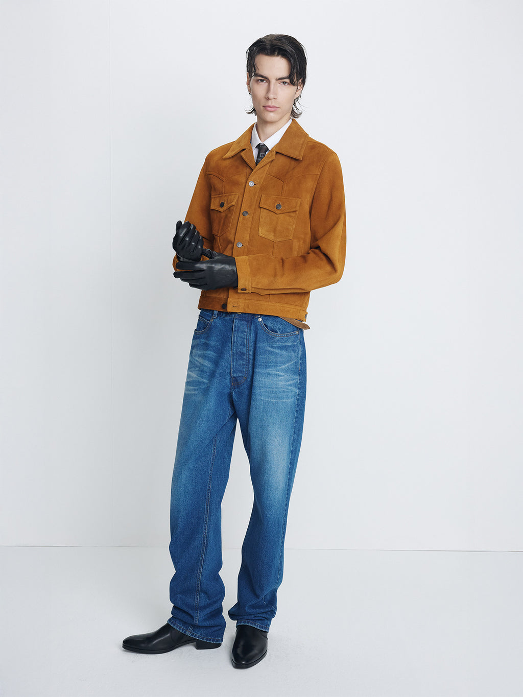 Tonywack - Split Suede Trucker Jacket (Sand Beige) product image 2 | TRAB K-Fashion Australia