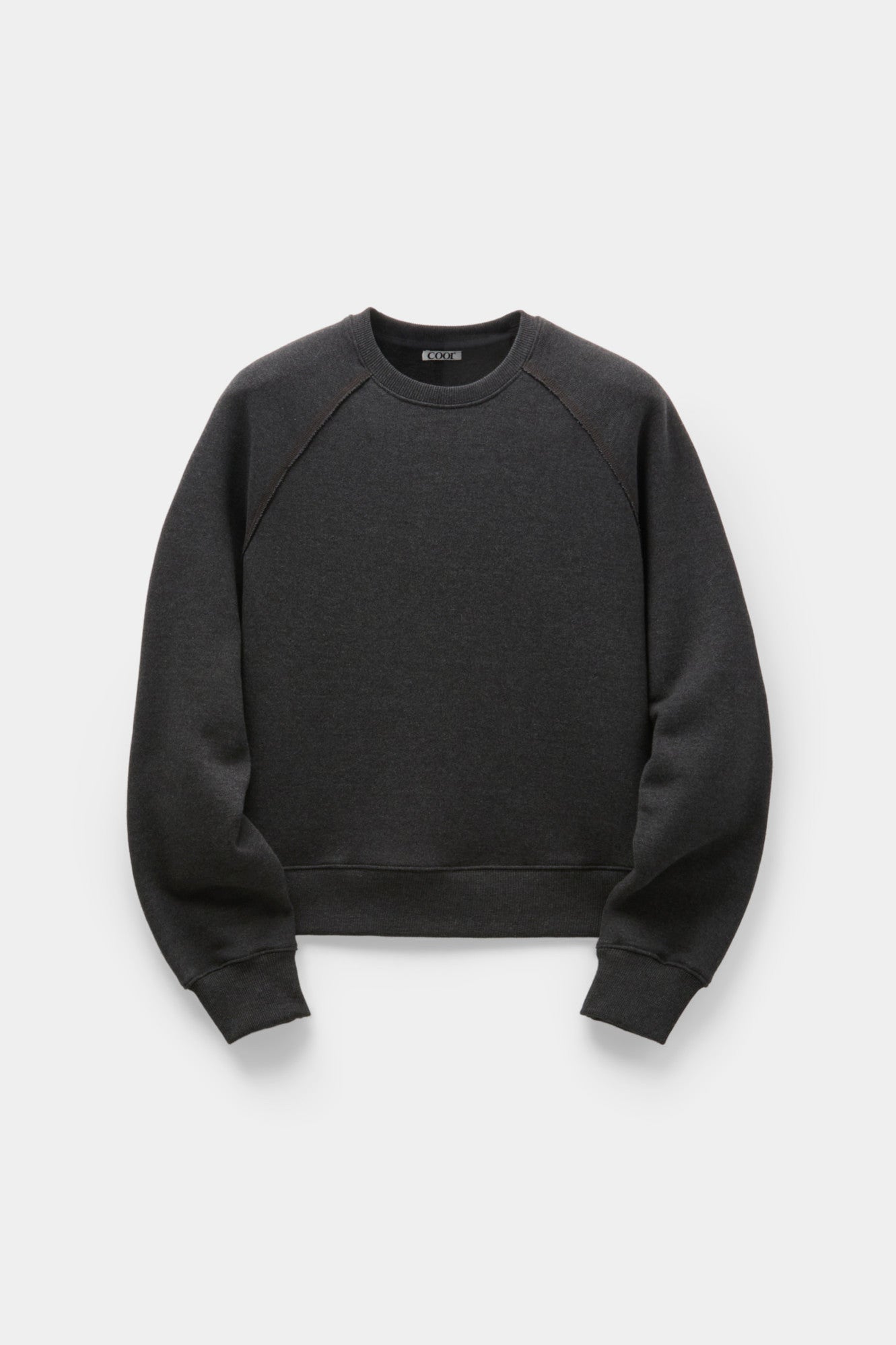 Coor - Contrast Stitch Raglan Sweatshirt (Charcoal) product image 1 | TRAB K-Fashion Australia
