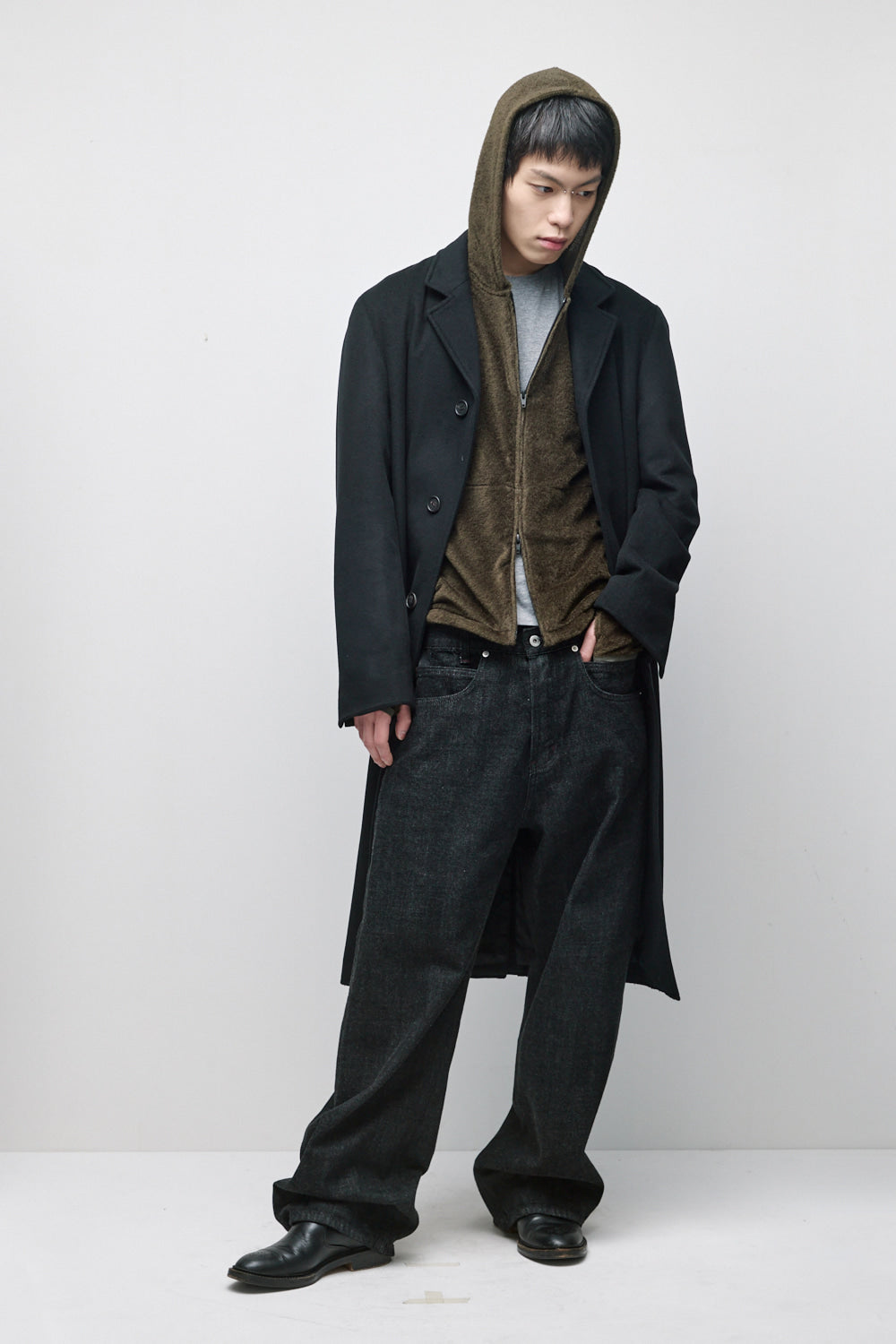 Hatchingroom - Fuzzy Mesh Hoodie (Khaki) product image 13 | TRAB K-Fashion Australia