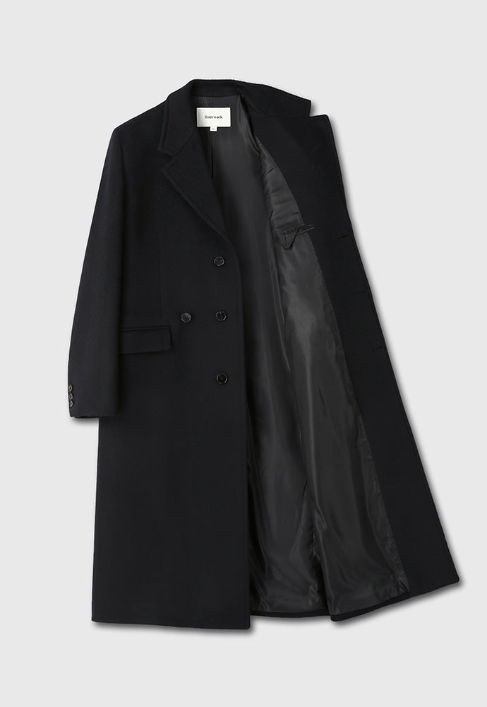 Tonywack - Cashmere Single-Breasted Tailored Wrap Coat (Dark Navy) product image 8 | TRAB K-Fashion Australia