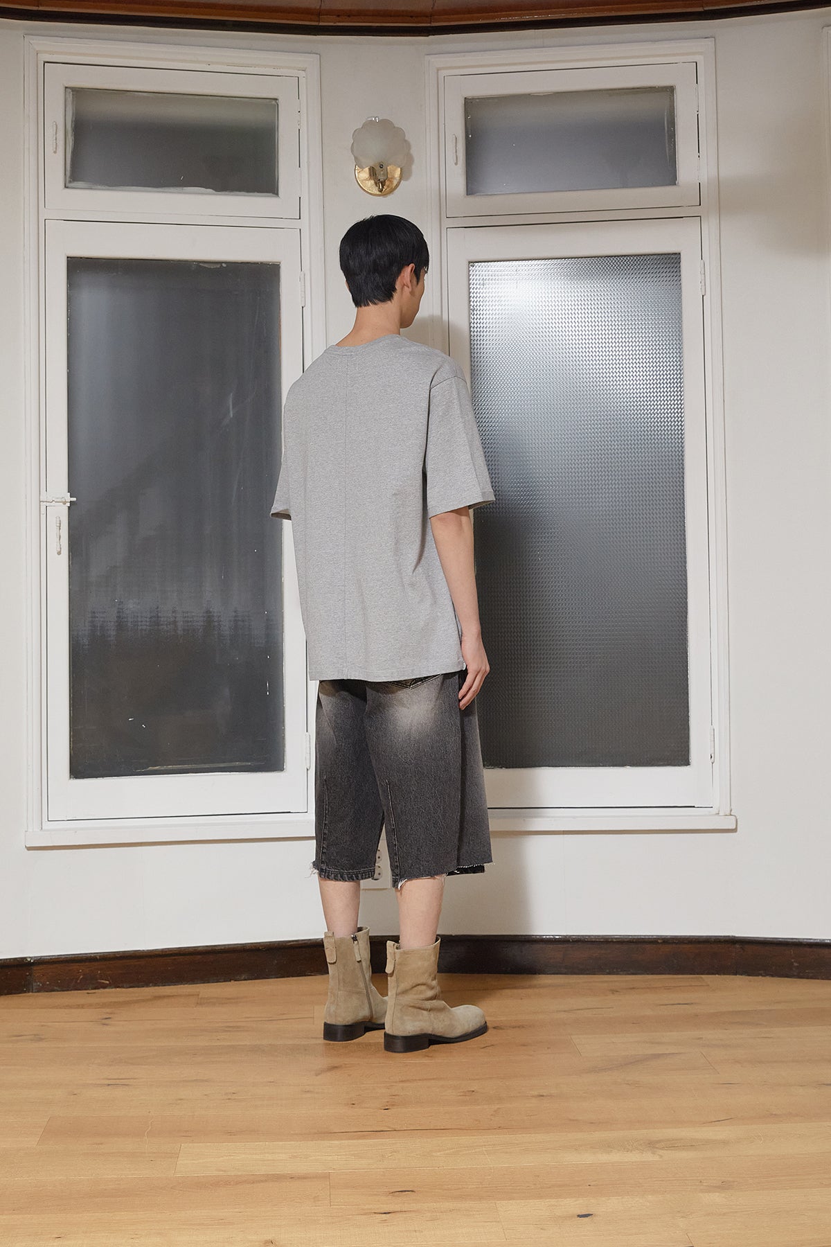 Matin Kim - Unbalance Printing Top (Grey) product image 8 | TRAB K-Fashion Australia