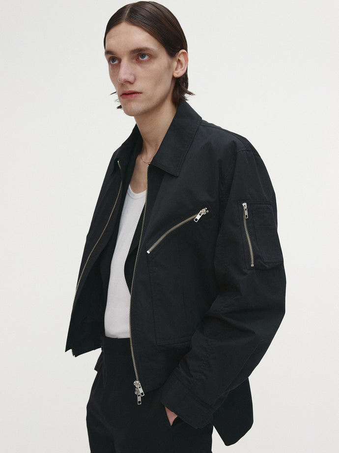 Tonywack - Light Cotton Nylon Bomber Jacket (Black) product image 1 | TRAB K-Fashion Australia