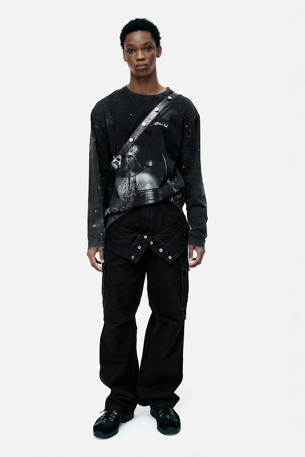 Andersson Bell - Unisex Knight Printed Long Sleeve T-Shirt (Charcoal) product image 2 | TRAB K-Fashion Australia