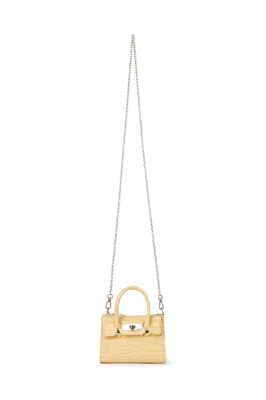 Deinet - Crocodile Pattern Chain Mini Bag In Butter product image 1 | TRAB K-Fashion Australia