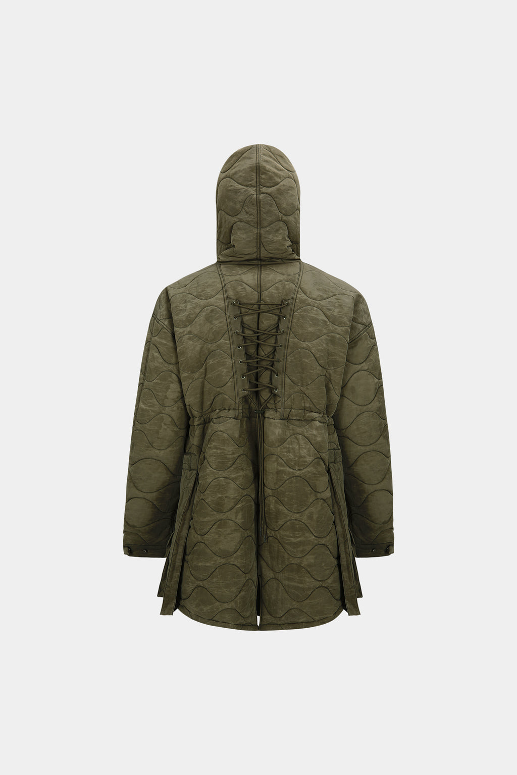 Andersson Bell - Lace-Up Fishtail Parka (Khaki) product image 9 | TRAB K-Fashion Australia