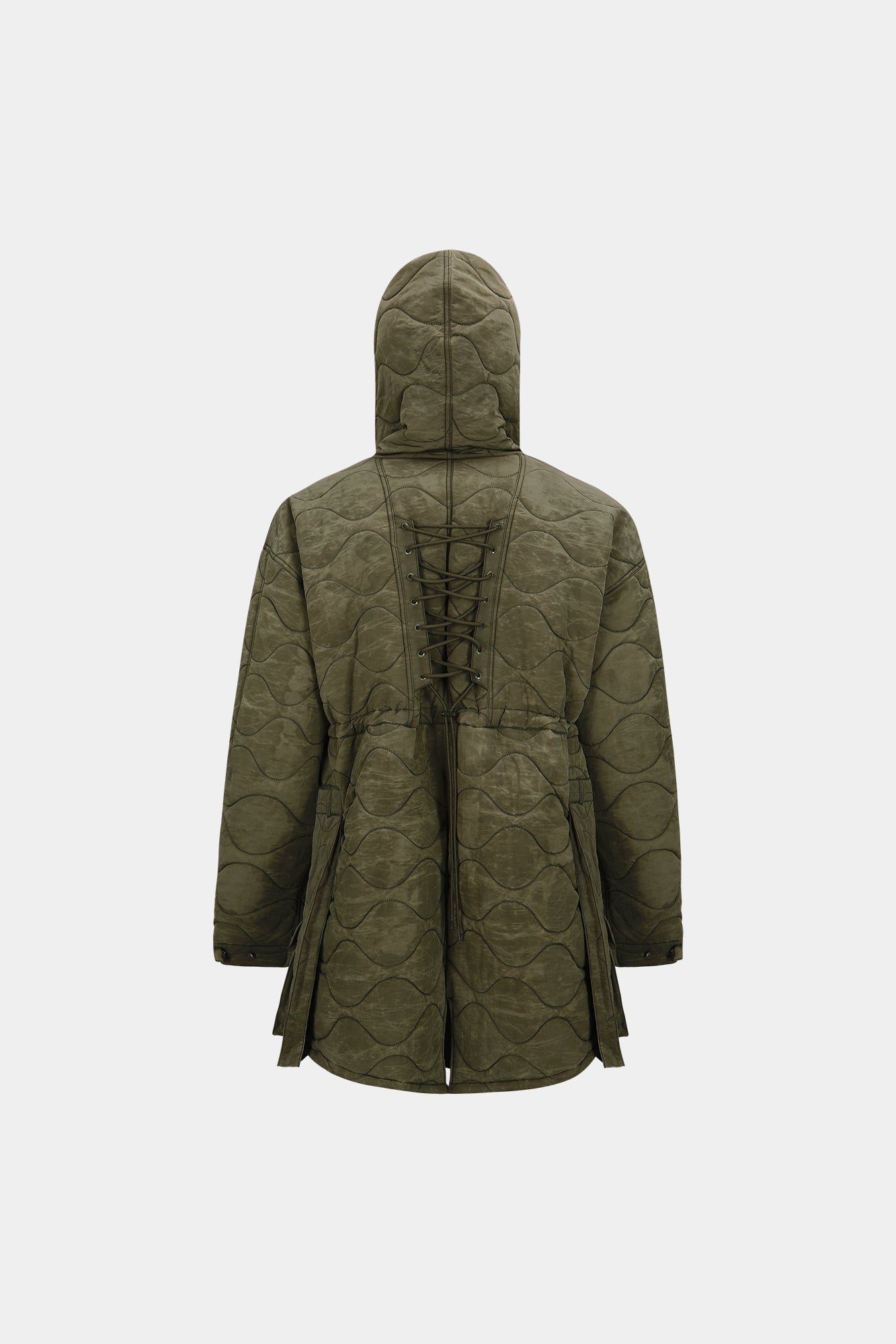 Andersson Bell - Lace-Up Fishtail Parka (Khaki) product image 9 | TRAB K-Fashion Australia