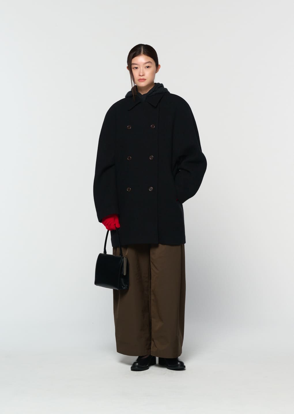 Amomento - two tuck balloon pants (Dark Brown) product image 13 | TRAB K-Fashion Australia