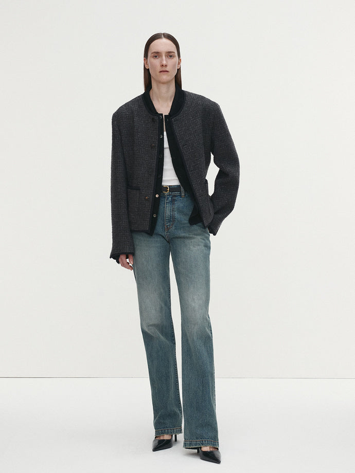 Tonywack - Wool Tweed Blouson Jacket (Dark Grey) product image 2 | TRAB K-Fashion Australia