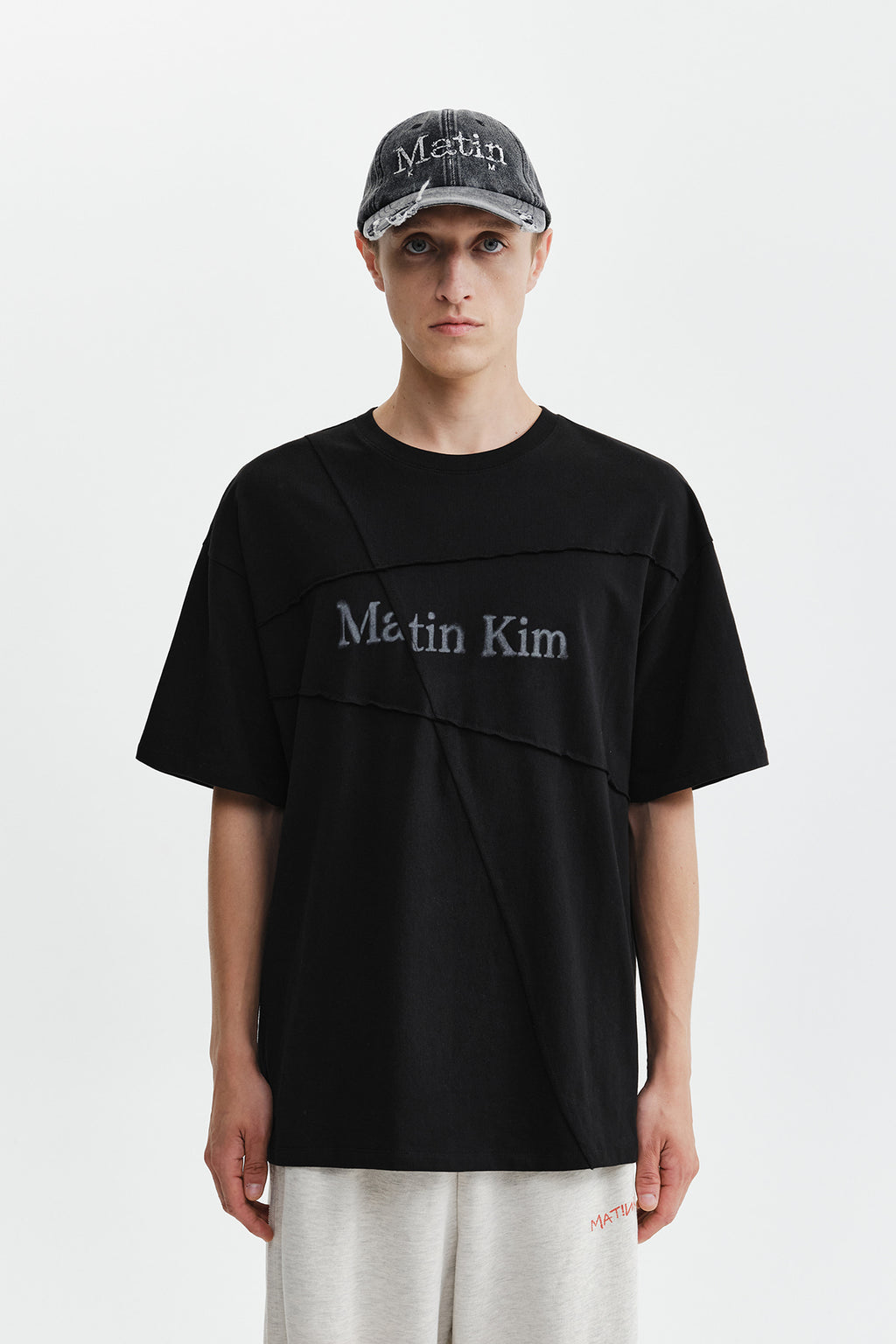 Matin Kim - Diagonal Cut Logo Top (Black) product image 11 | TRAB K-Fashion Australia