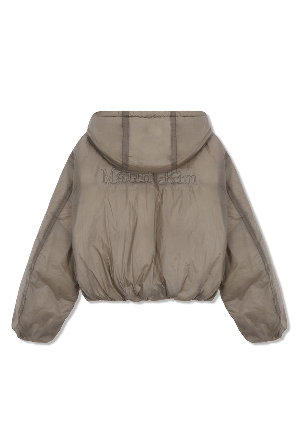 Matin Kim - Back Logo Hoody Short Down Jumper (Beige) product image 3 | TRAB K-Fashion Australia