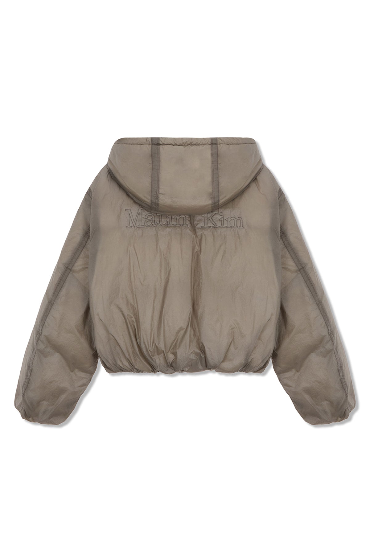 Matin Kim - Back Logo Hoody Short Down Jumper (Beige) product image 3 | TRAB K-Fashion Australia