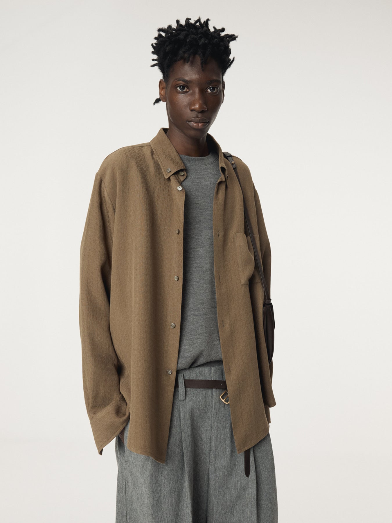 Recto - Back Logo Wool T-Shirt (Melange Grey) product image 8 | TRAB K-Fashion Australia