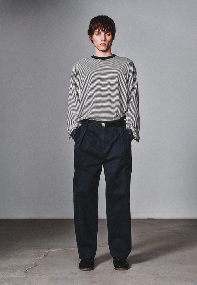 Art if acts - Washed Stripe Long Sleeve (Navy) product image 1 | TRAB K-Fashion Australia