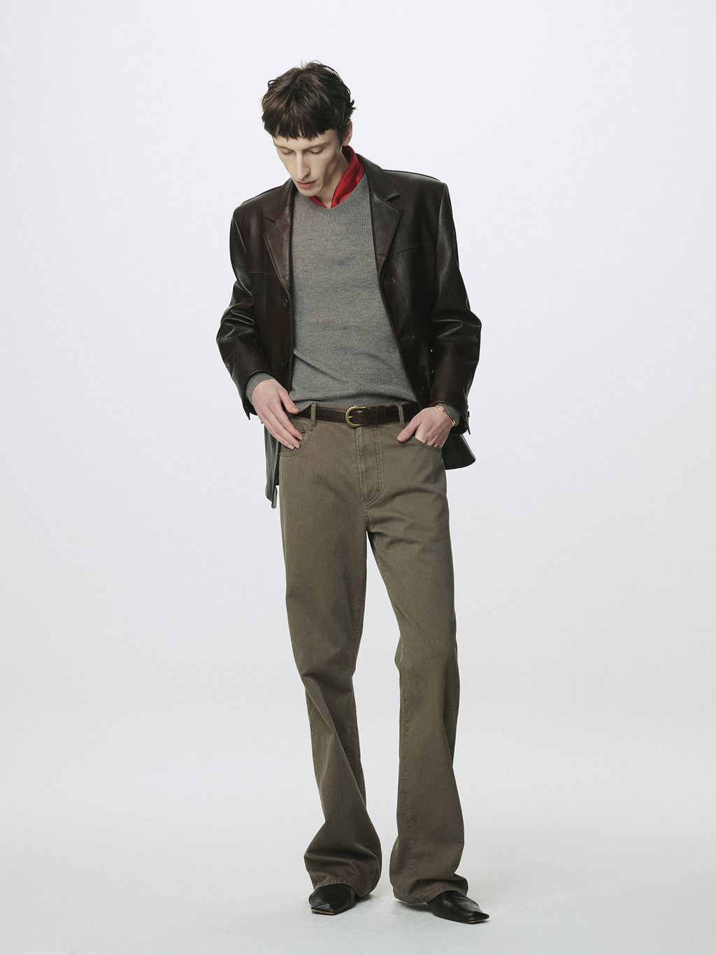 Tonywack - Vegetable Lamb Leather Blazer Jacket (Brown) product image 10 | TRAB K-Fashion Australia