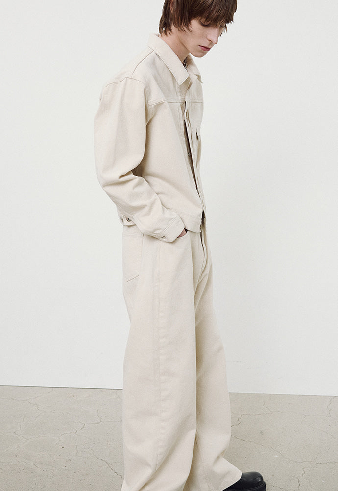 Tonywack - Wide-Leg Denim Jeans (Ecru) product image 3 | TRAB K-Fashion Australia