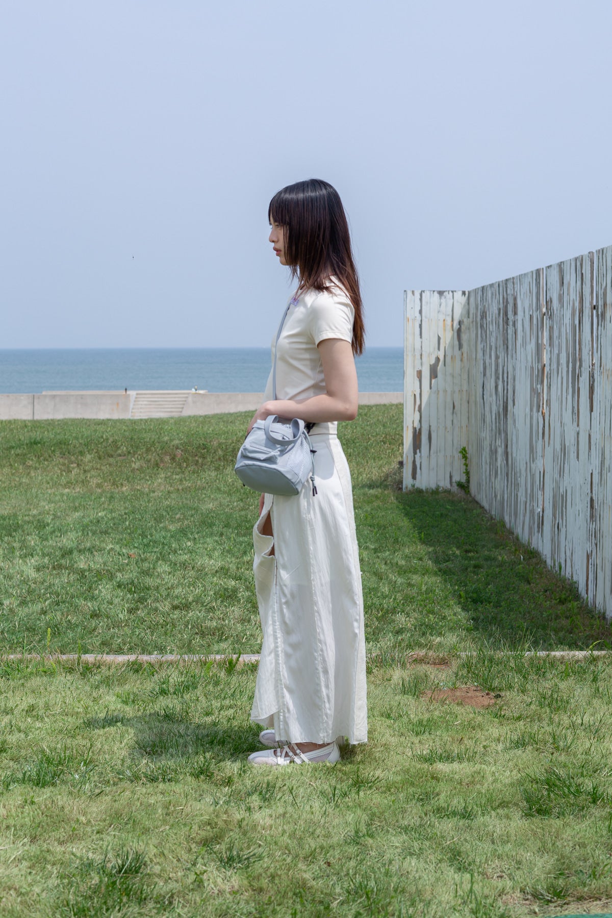 Matin Kim - Slit Button Point Crop Top (Ivory) product image 10 | TRAB K-Fashion Australia