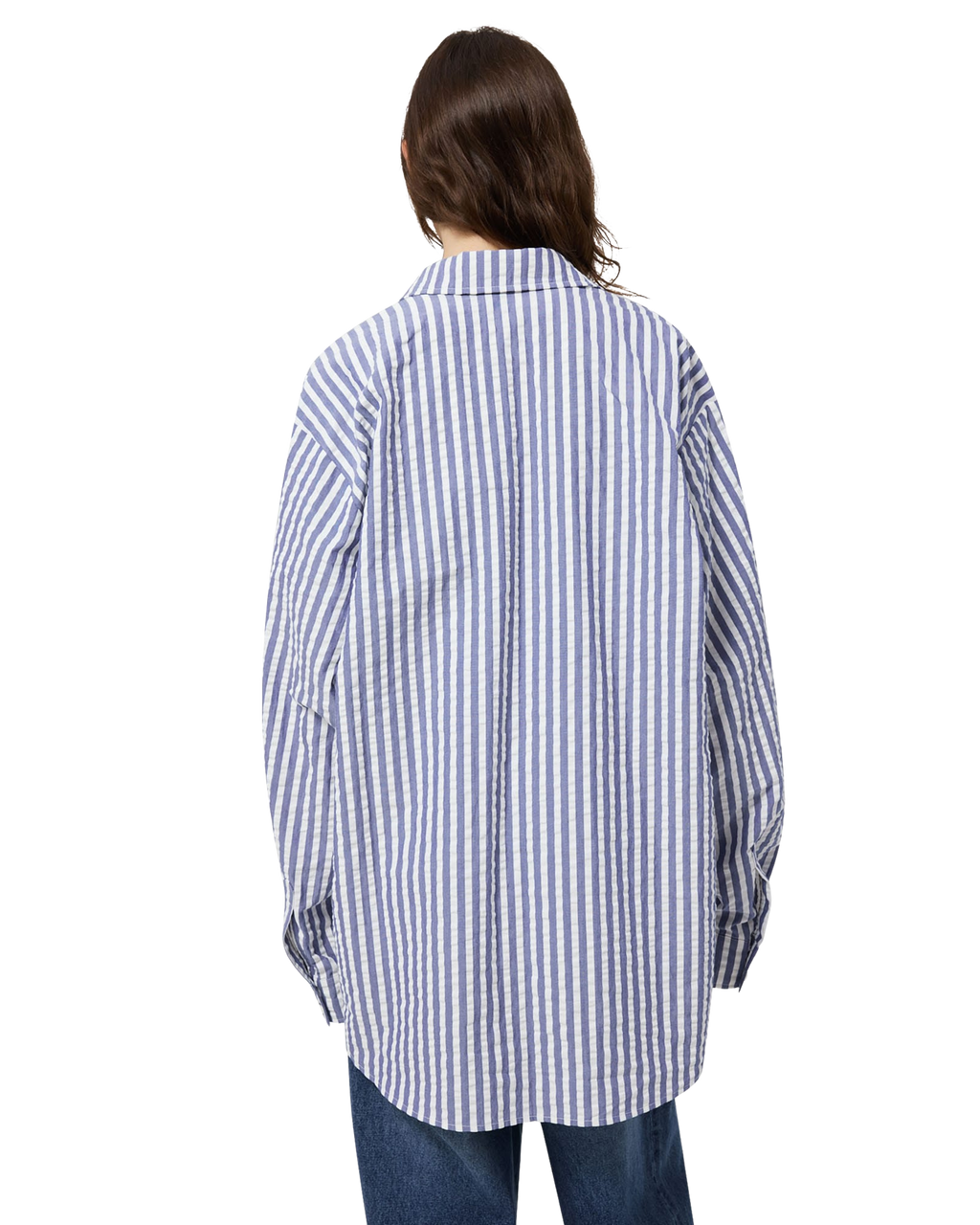 Kimhe Kim - Stripped Label Shirt (Blue) product image 8 | TRAB K-Fashion Australia