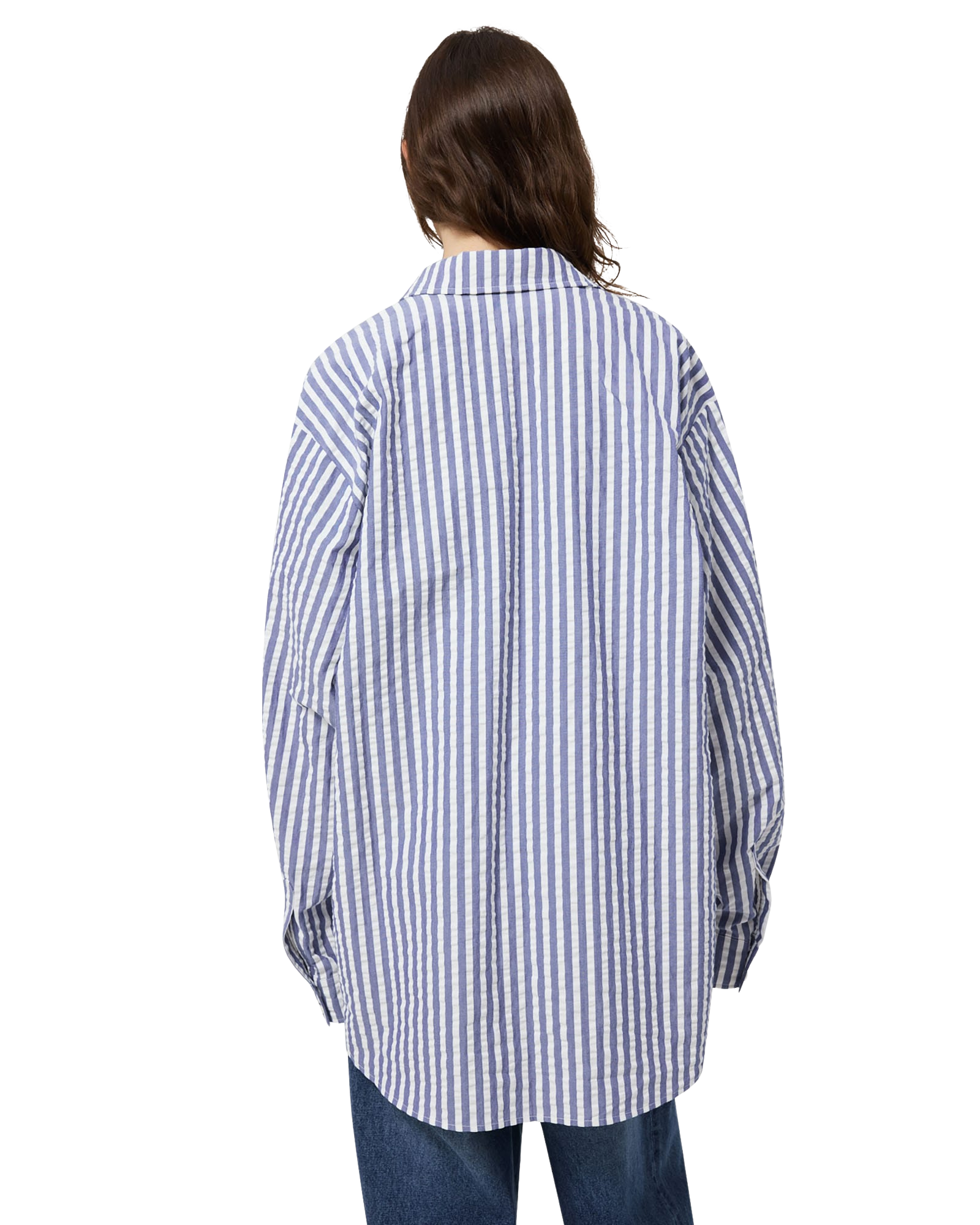 Kimhe Kim - Stripped Label Shirt (Blue) product image 8 | TRAB K-Fashion Australia