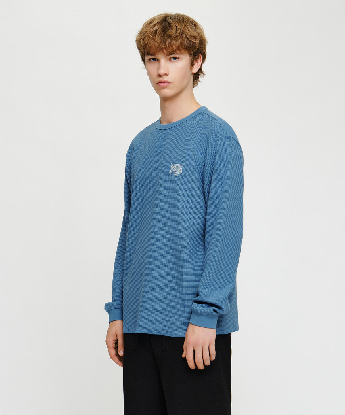 Marithe & Francois Girbaud - Waffle Long Sleeve Tee (Blue) product image 2 | TRAB K-Fashion Australia