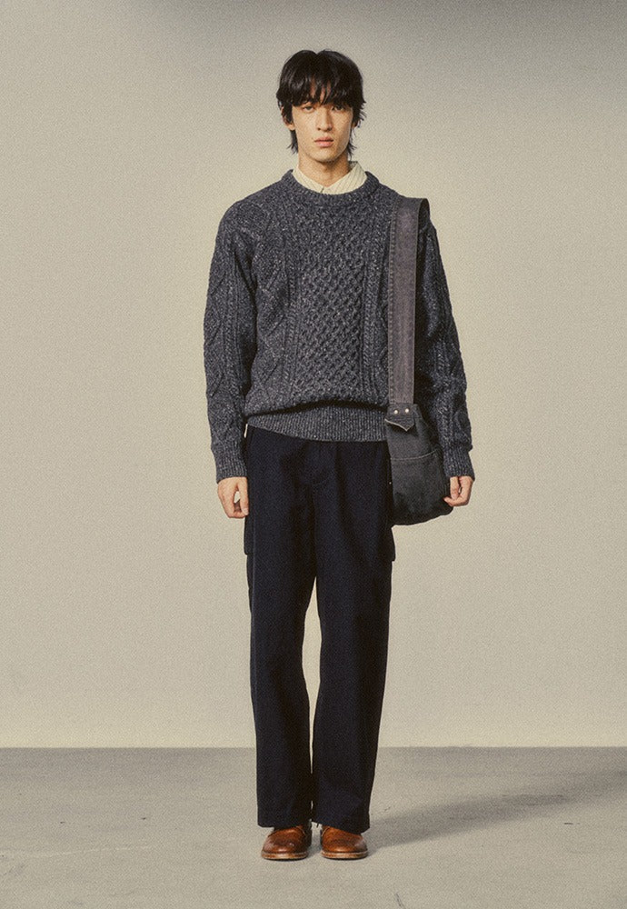 Art if acts - Fisherman Cable Sweater (Charcoal) product image 1 | TRAB K-Fashion Australia