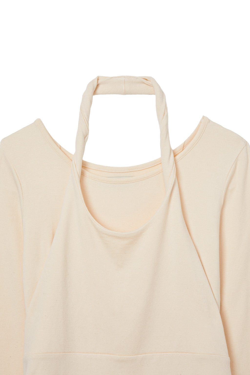 Deinet - Layered Halter Neck Long Sleeve (Ivory) product image 3 | TRAB K-Fashion Australia