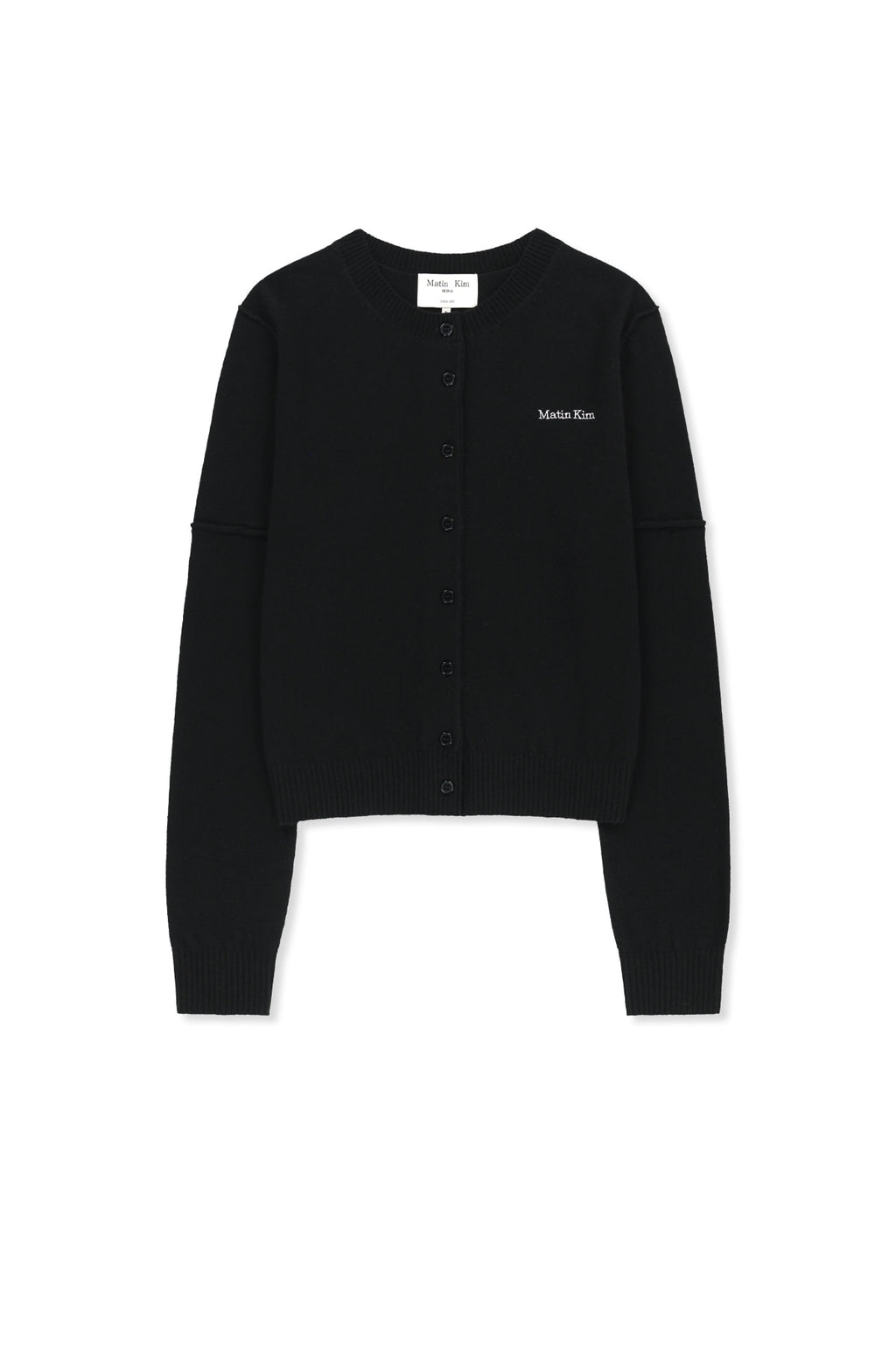 Matin Kim - Cashmere Blended Cutline Round Cardigan (Black) product image 1 | TRAB K-Fashion Australia