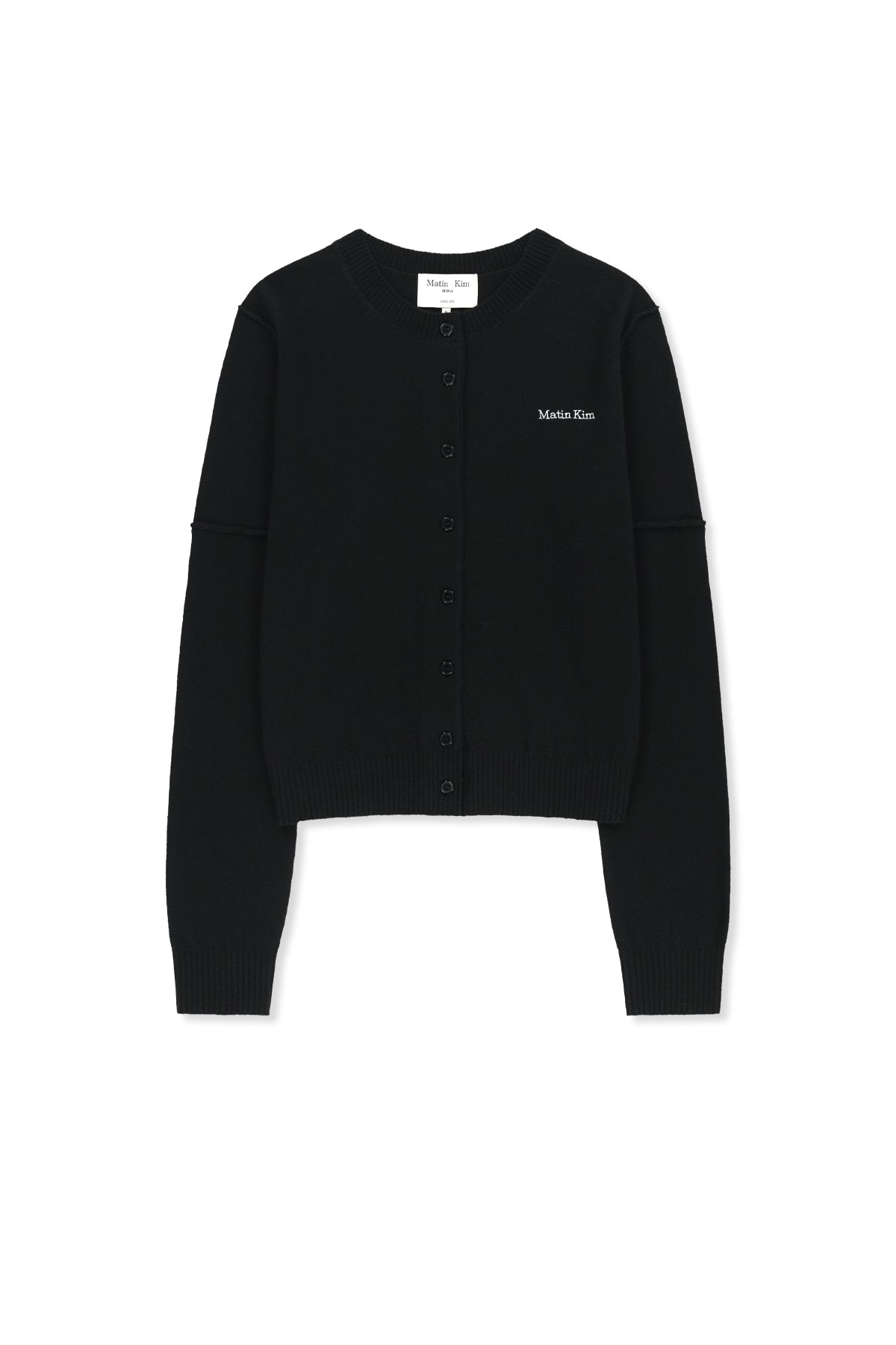 Matin Kim - Cashmere Blended Cutline Round Cardigan (Black) product image 1 | TRAB K-Fashion Australia