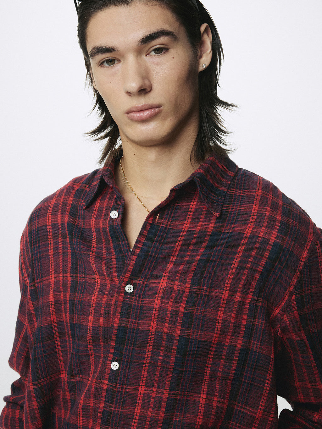 Tonywack - Washed Cotton Blend Check Shirt (Red/Blue) product image 9 | TRAB K-Fashion Australia