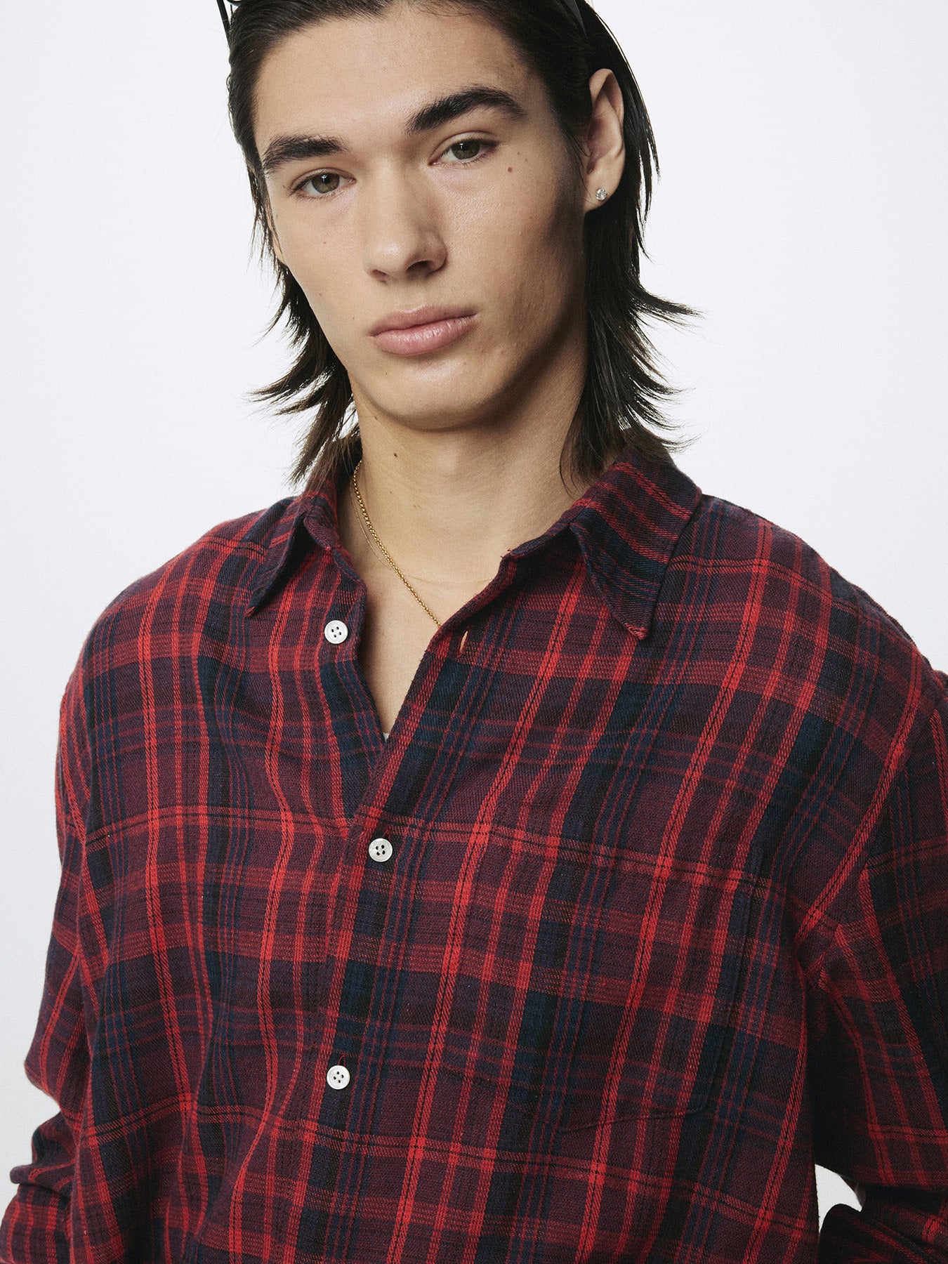 Tonywack - Washed Cotton Blend Check Shirt (Red/Blue) product image 9 | TRAB K-Fashion Australia