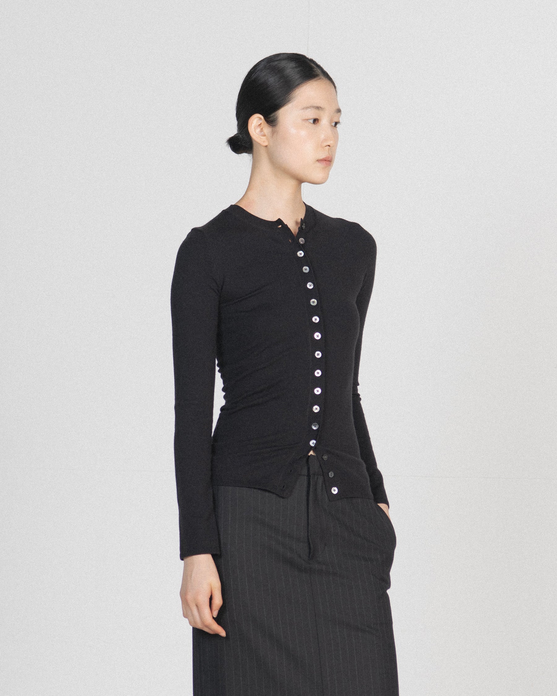 Brownyard - Slim Round Cardigan (Black) product image 1 | TRAB K-Fashion Australia