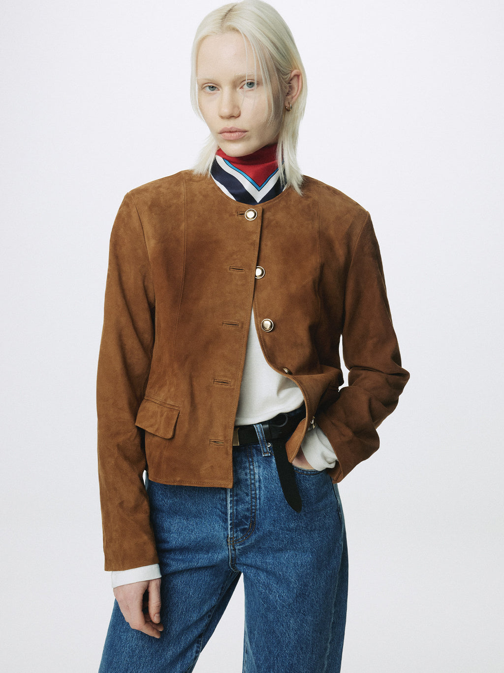 Tonywack - Suede Blouson Jacket (Saddle Brown) product image 6 | TRAB K-Fashion Australia