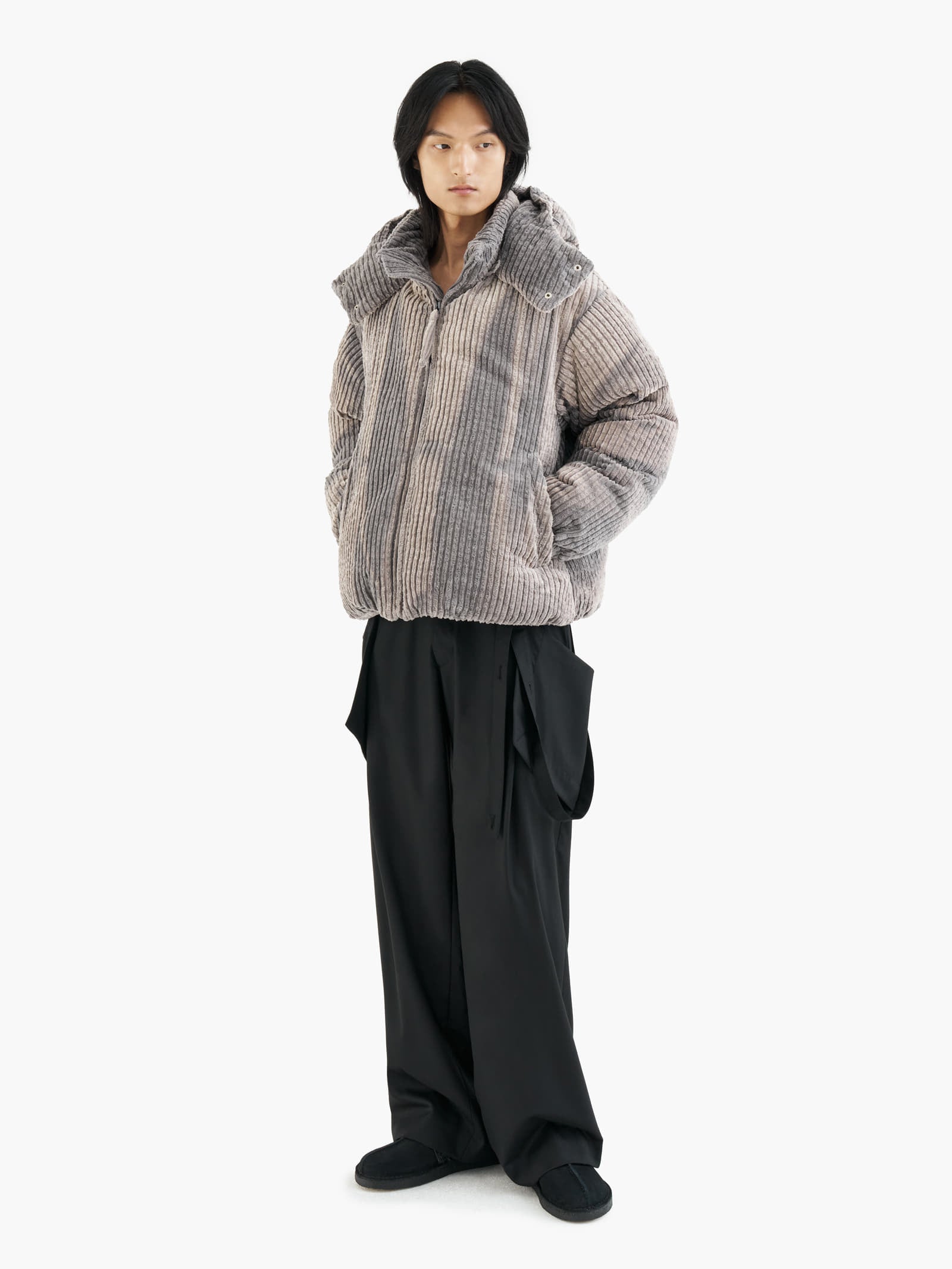 Jiyong Kim - Sun-Bleached Detachable Hood Down Jacket (Grey) product image 1 | TRAB K-Fashion Australia