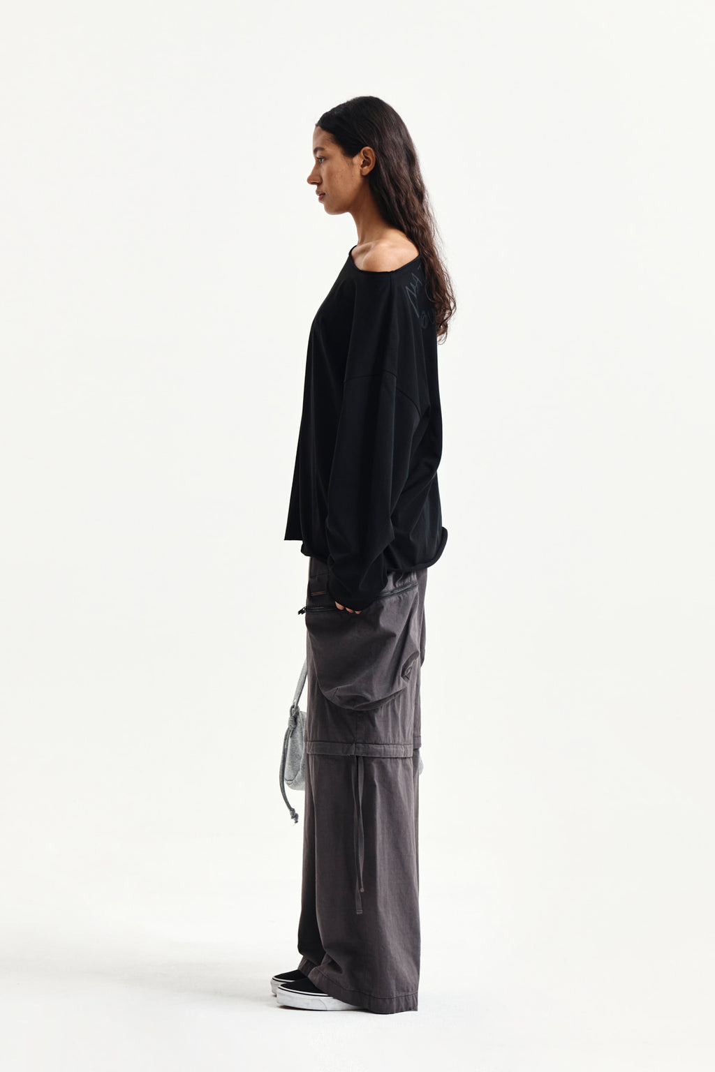 Matin Kim - Raw Hem Finished Boat Neck Top (Black) product image 6 | TRAB K-Fashion Australia