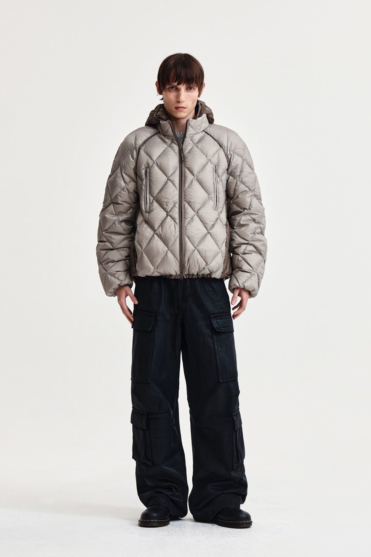 Matin Kim - Quilting Hoody Lightweight Jumper (Beige) product image 13 | TRAB K-Fashion Australia