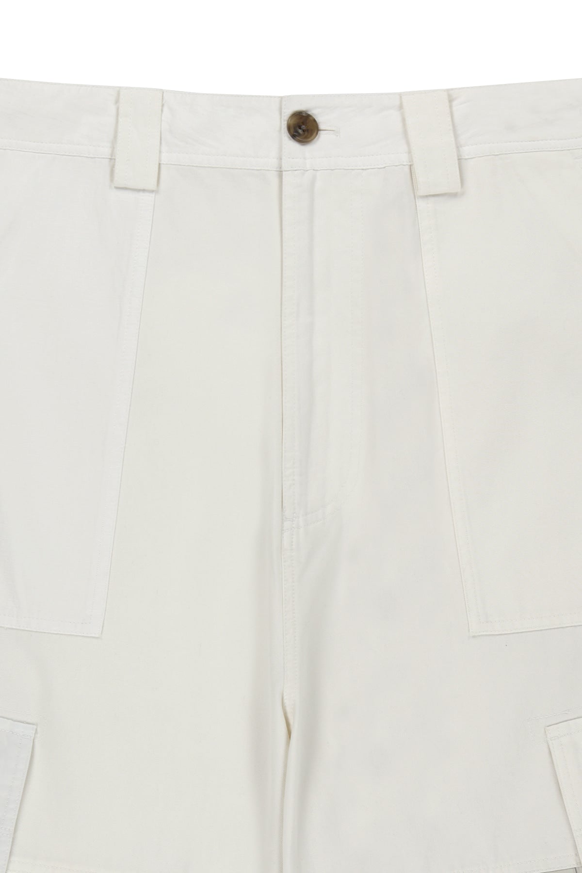 Matin Kim - Patchwork Cargo Bermuda Pants (White) product image 3 | TRAB K-Fashion Australia