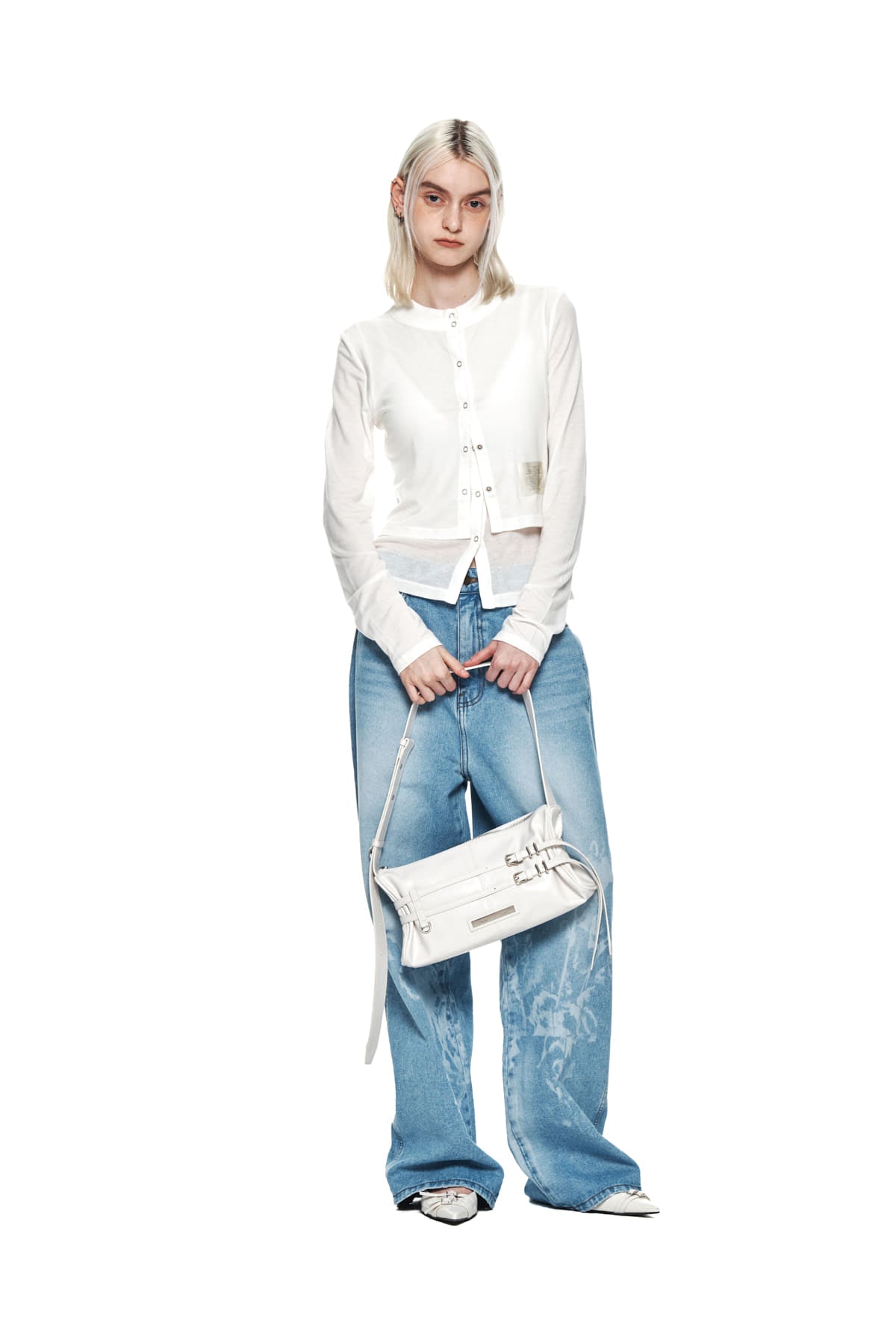 Matin Kim - Layered Snap Cardigan (White) product image 8 | TRAB K-Fashion Australia