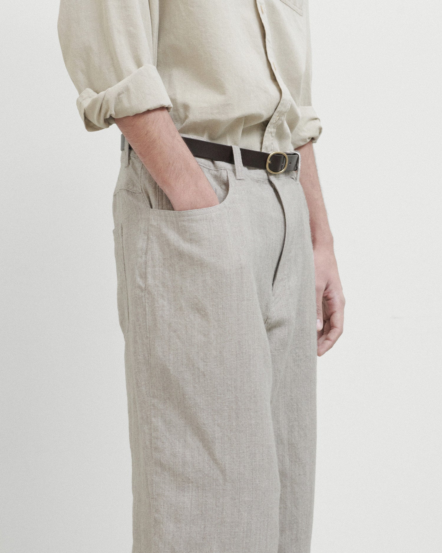 Brownyard - Boiled Wool Twill Pants (Stone) product image 4 | TRAB K-Fashion Australia