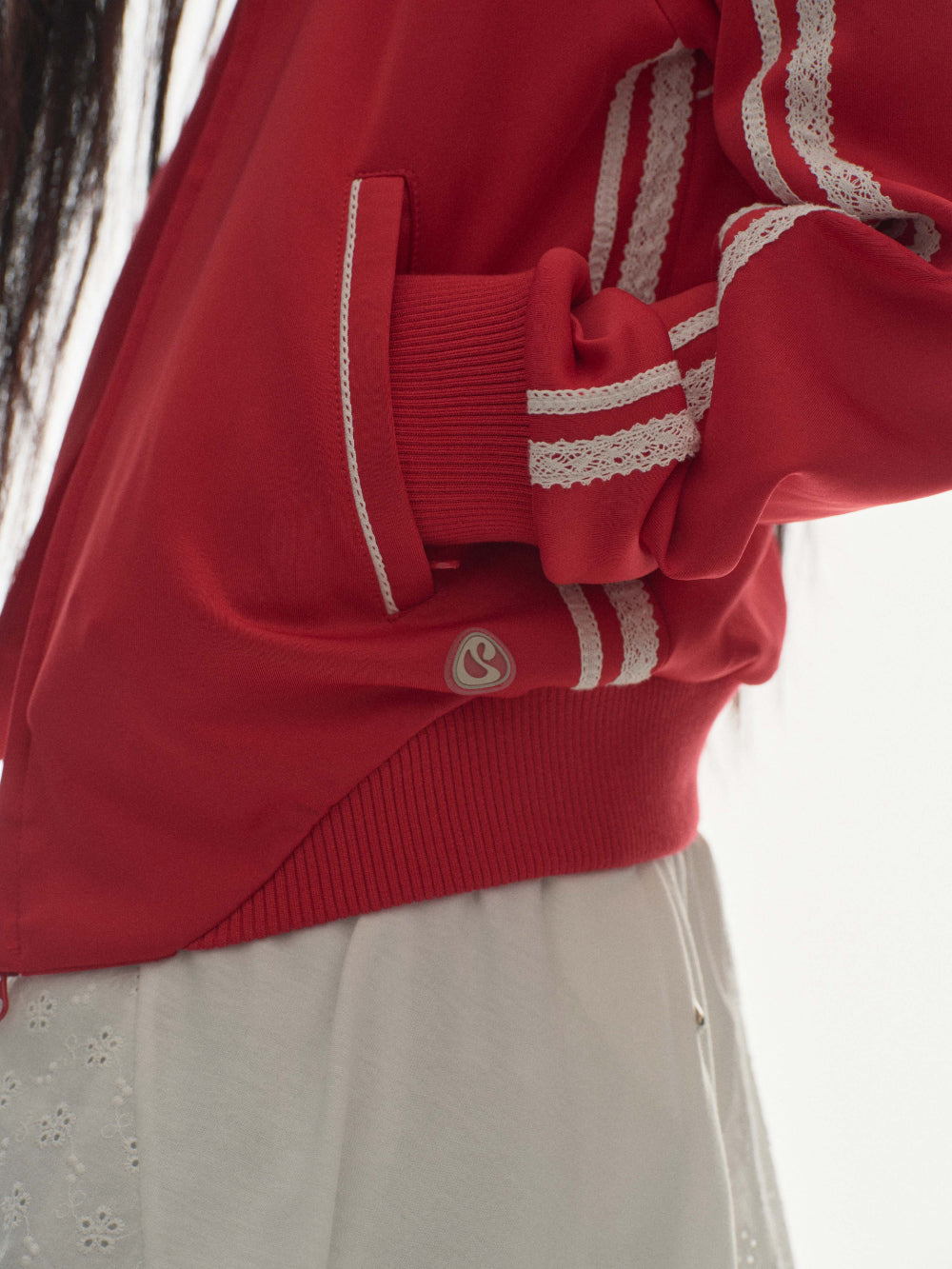 Coyseio - Lace Track Jacket (Red) product image 9 | TRAB K-Fashion Australia